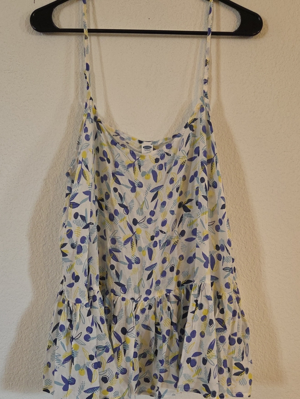 Old Navy White Floral Print Spaghetti Strap Camisole